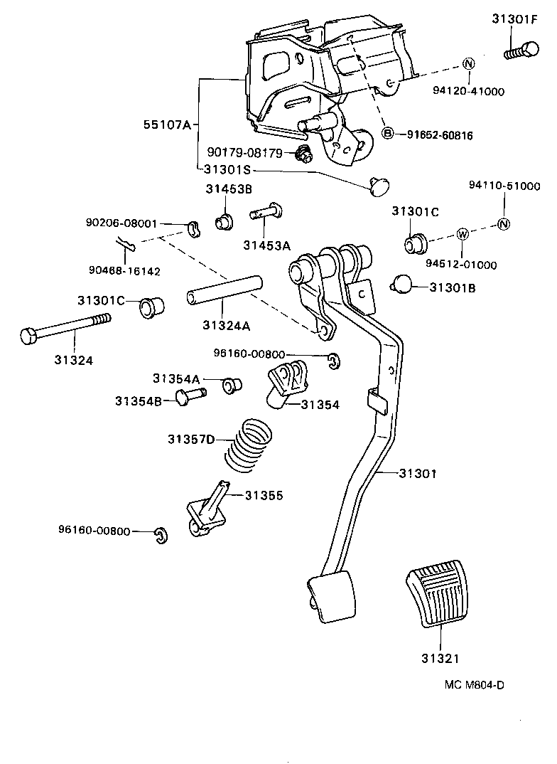 31301-20460 PEDAL SUB-ASSY, CLUTCH product image
