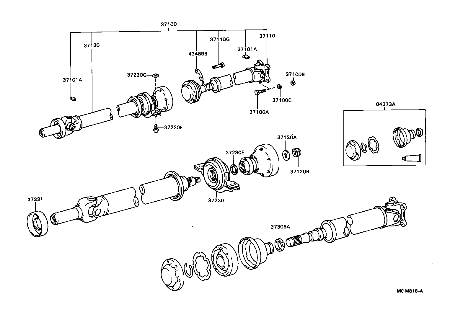 37100-21030 SHAFT ASSY, PROPELLER W/CENTER BEARING product image