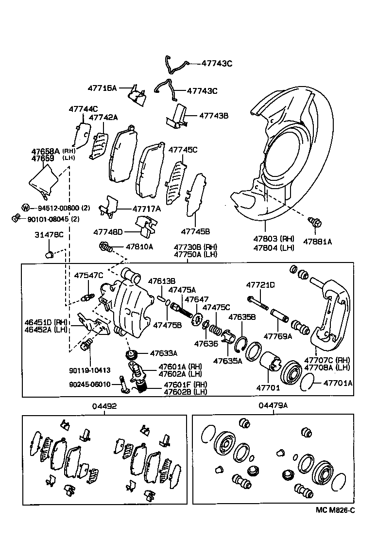 47730-17110 CYLINDER ASSY, REAR DISC BRAKE, RH product image