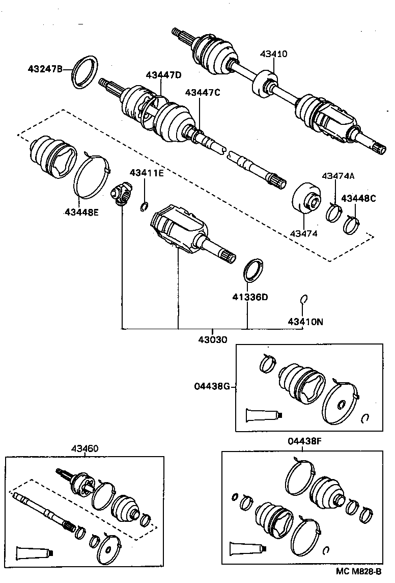 04438-12280 BOOT KIT, FRONT DRIVE SHAFT INBOARD JOINT, RH product image
