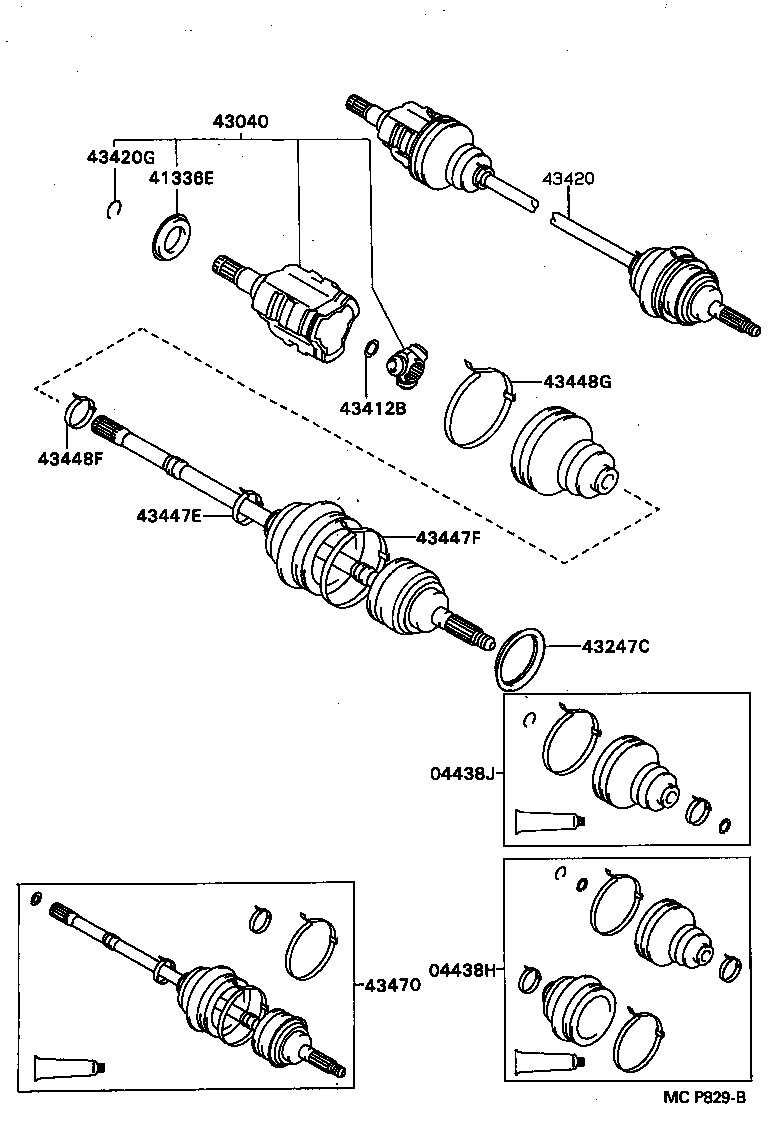 04438-12280 BOOT KIT, FRONT DRIVE SHAFT INBOARD JOINT, RH product image