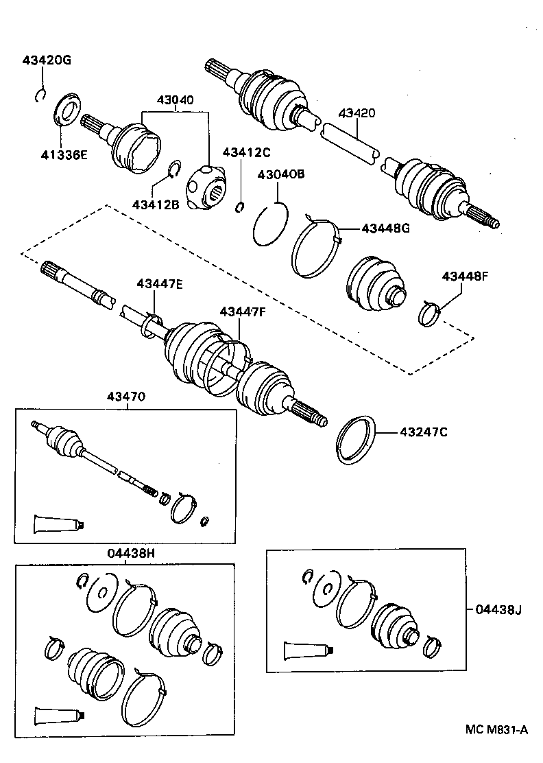 04438-12280 BOOT KIT, FRONT DRIVE SHAFT INBOARD JOINT, RH product image