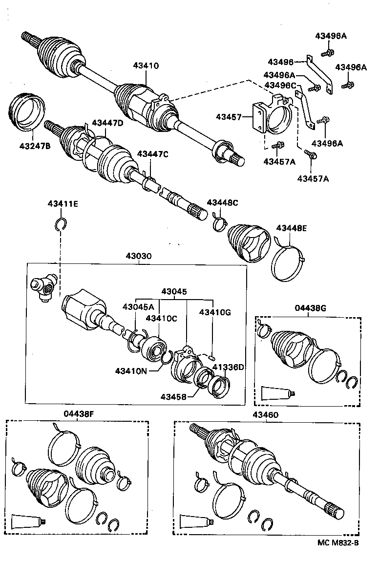 04438-12280 BOOT KIT, FRONT DRIVE SHAFT INBOARD JOINT, RH product image