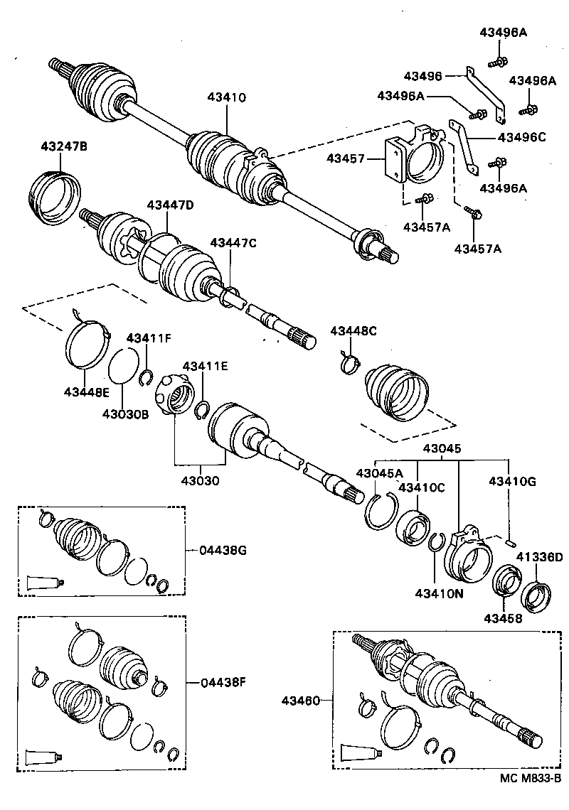 04438-12280 BOOT KIT, FRONT DRIVE SHAFT INBOARD JOINT, RH product image