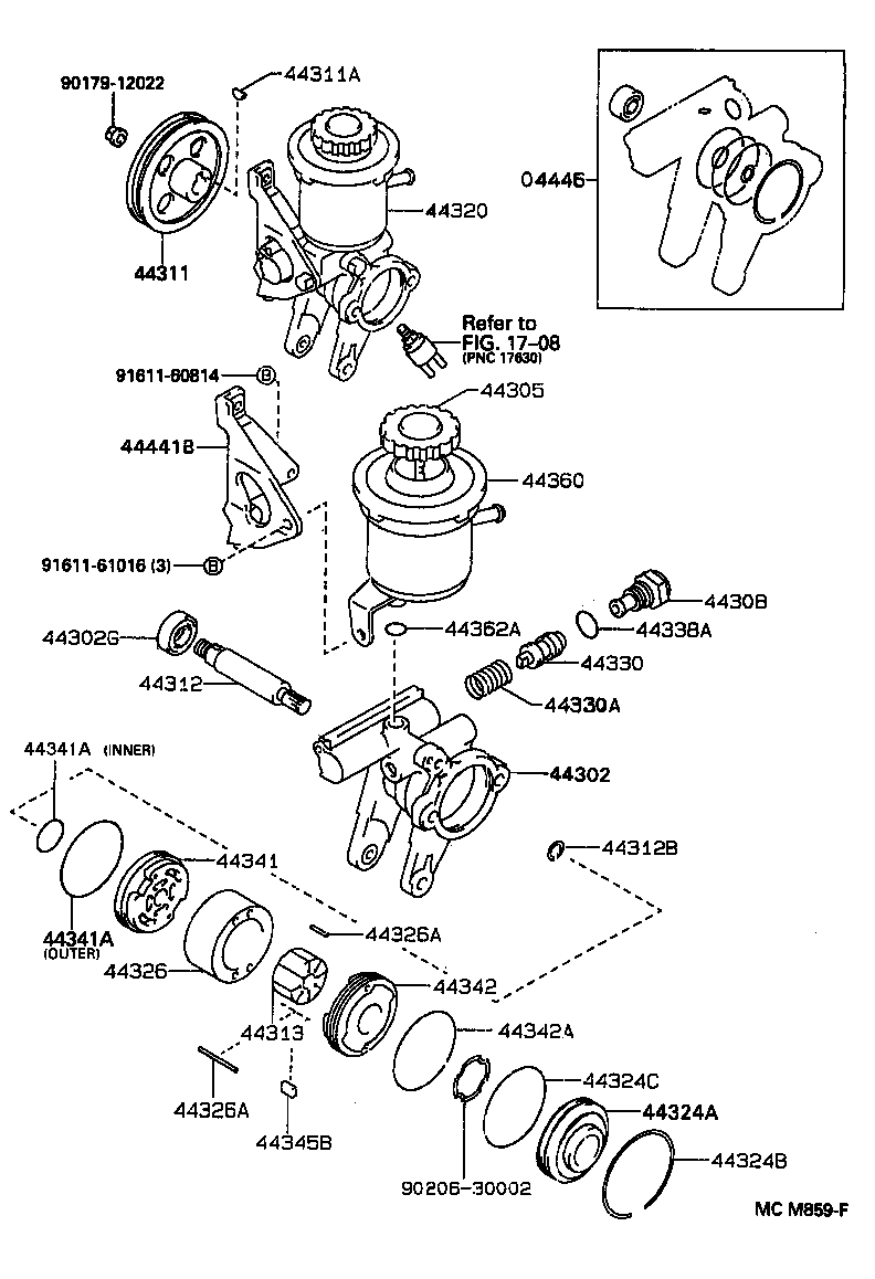 04446-20101 GASKET KIT, POWER STEERING PUMP product image