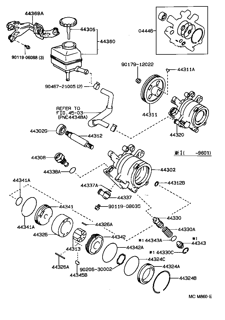 44305-05030 CAP SUB-ASSY, VANE PUMP OIL RESERVOIR product image