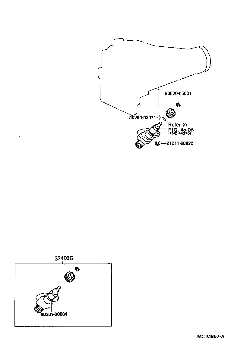 33482-29145 GEAR SUB-ASSY, SPEEDOMETER DRIVEN (ATM) product image