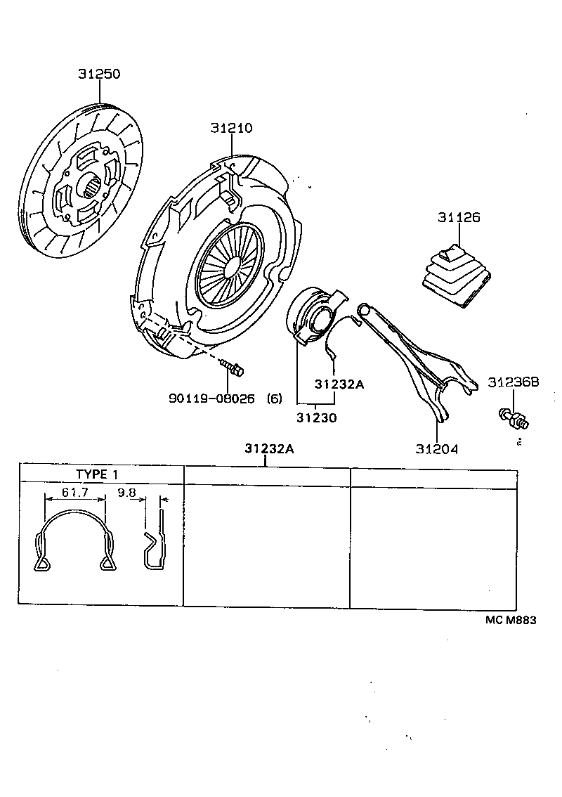 31250-12340 DISC ASSY, CLUTCH product image