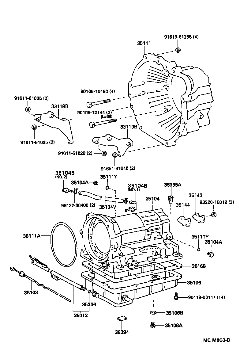 35013-28080 TUBE SUB-ASSY, TRANSMISSION OIL FILLER product image