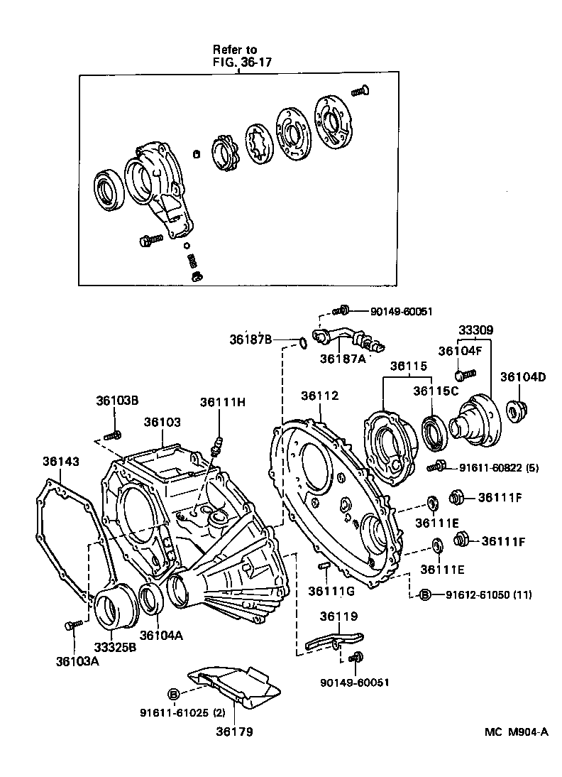 36105-26010 HOUSING, TRANSFER EXTENSION product image