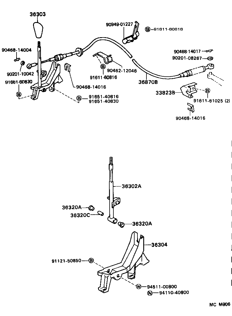 36870-28060 CABLE ASSY, TRANSFER CONTROL product image