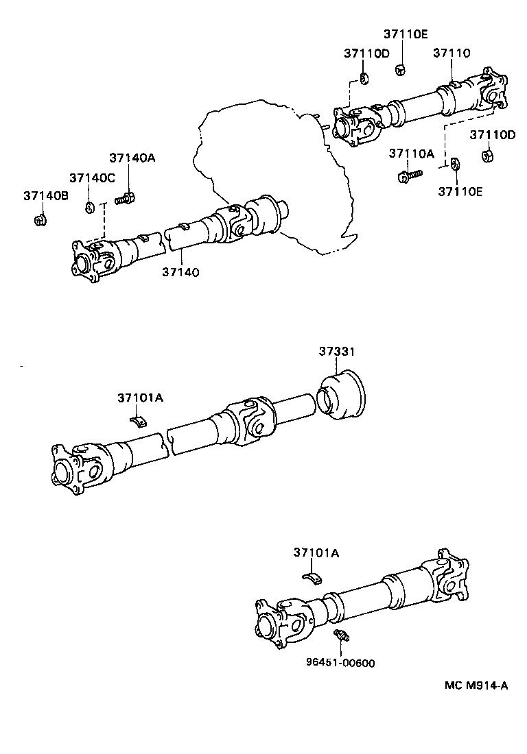 37110-28380 SHAFT ASSY, PROPELLER product image