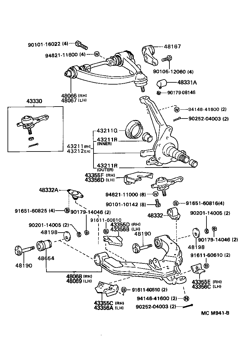 43212-28040 KNUCKLE, STEERING, LH product image