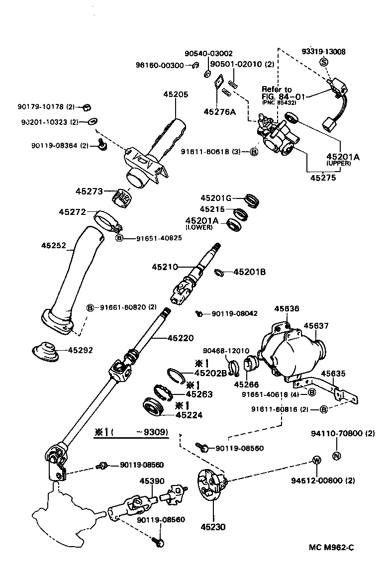 45280-28111 BRACKET, STEERING COLUMN, UPPER product image