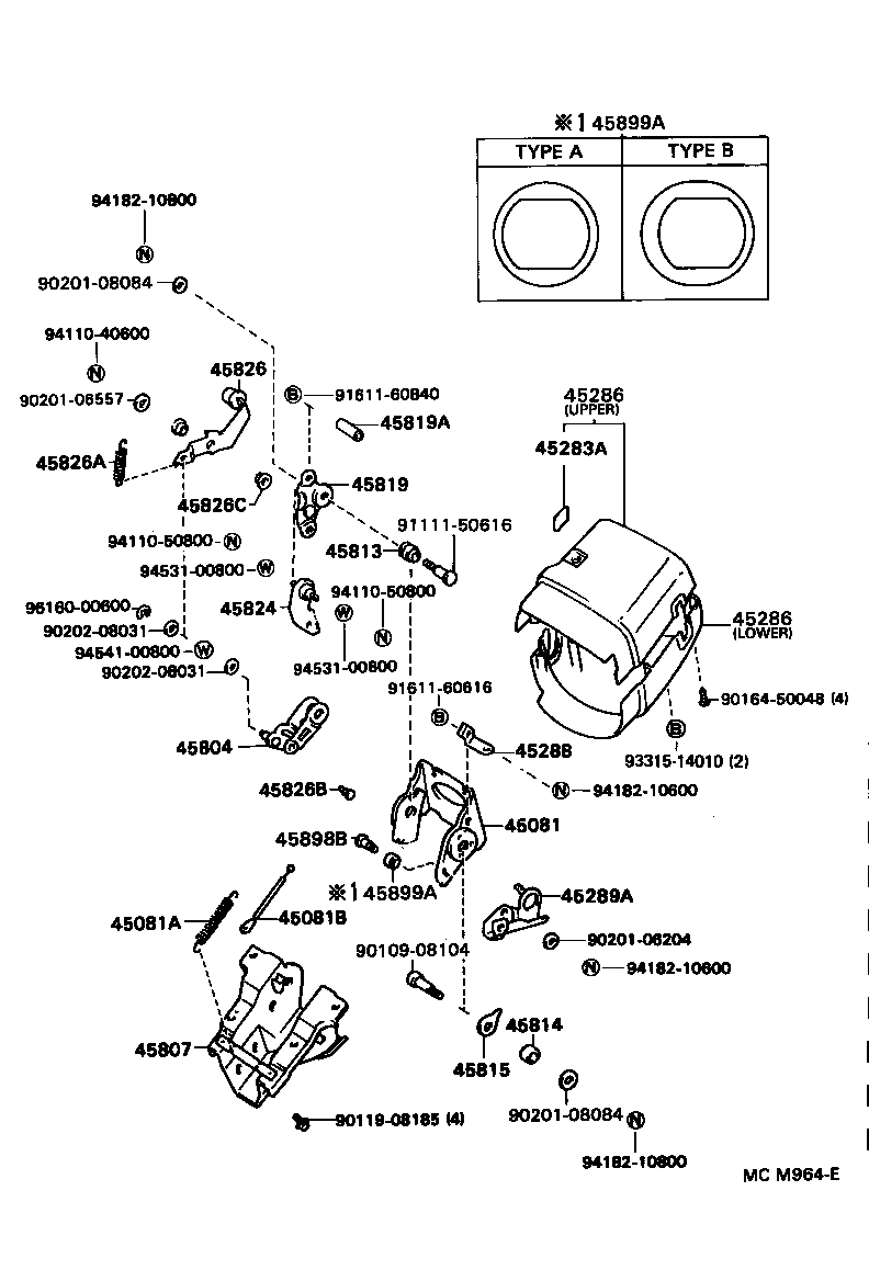 45280-28111 BRACKET, STEERING COLUMN, UPPER product image