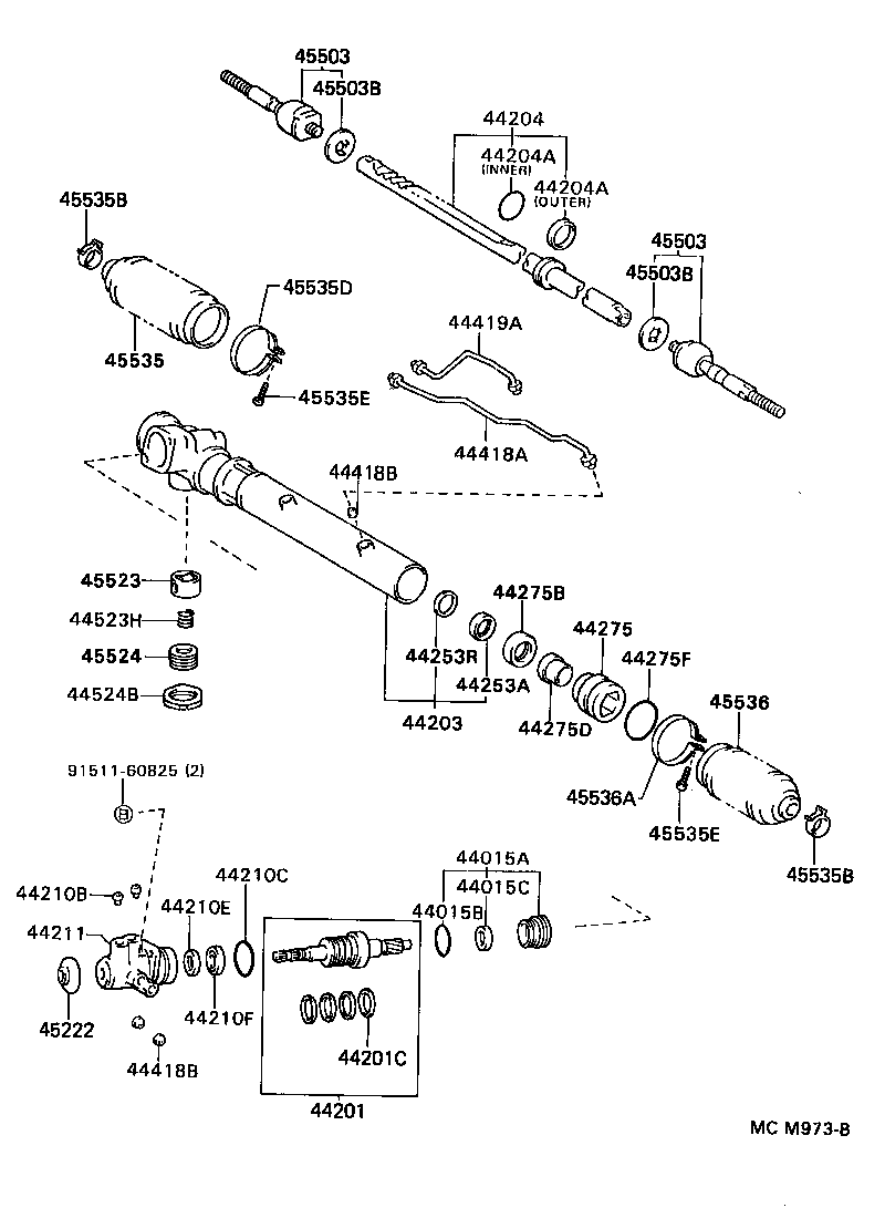 04445-28041 GASKET KIT, POWER STEERING GEAR(FOR RACK & PINION) product image