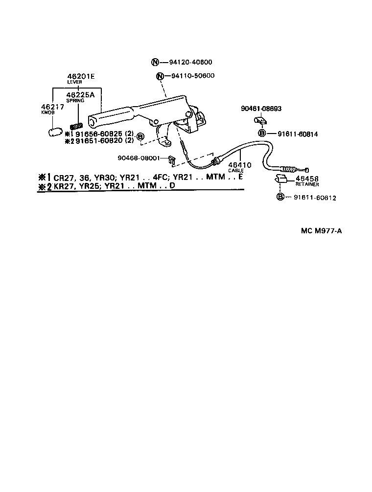 46430-28290 CABLE ASSY, PARKING BRAKE, NO.3 product image