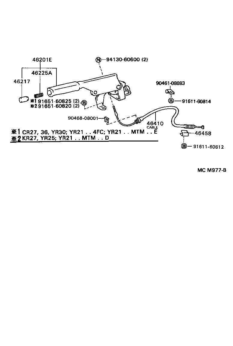 46464-28040 PLATE, CABLE CLAMP SUPPORT product image