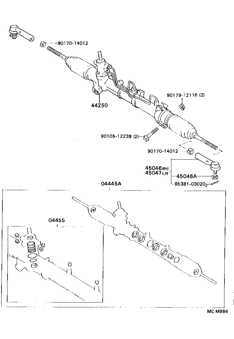 44204-20230 RACK SUB-ASSY, POWER STEERING product image