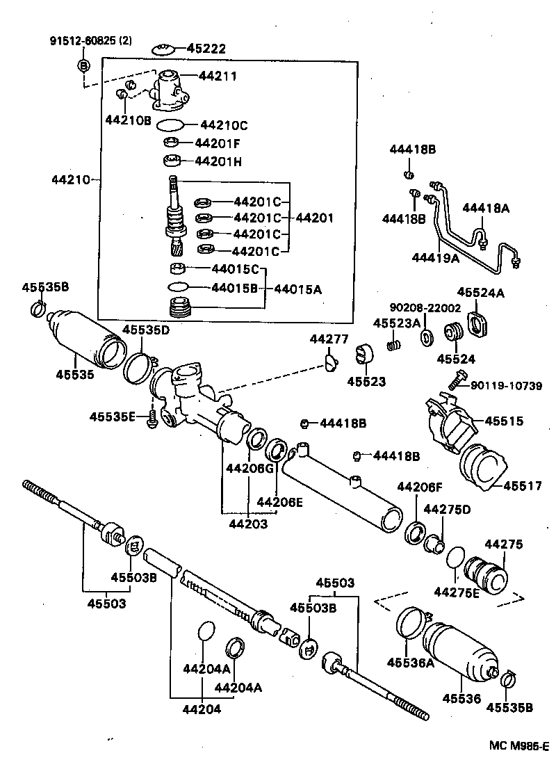 44204-20230 RACK SUB-ASSY, POWER STEERING product image