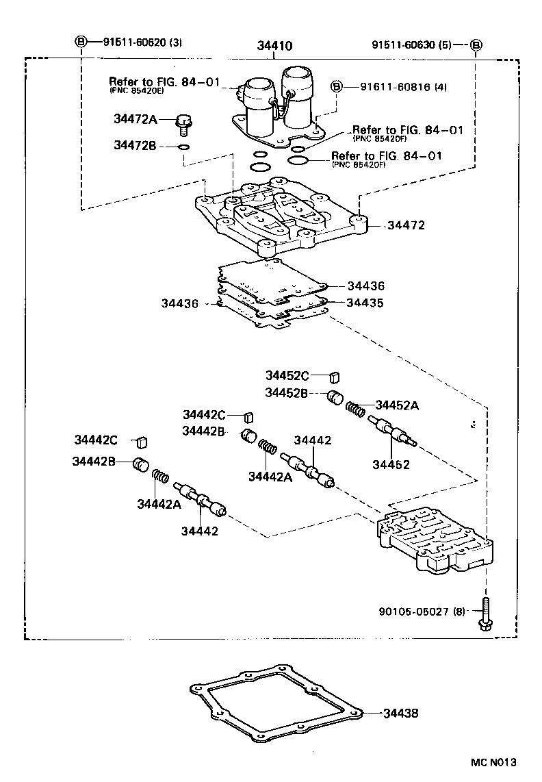 34435-32020 PLATE, TRANSFER VALVE BODY, LOWER product image