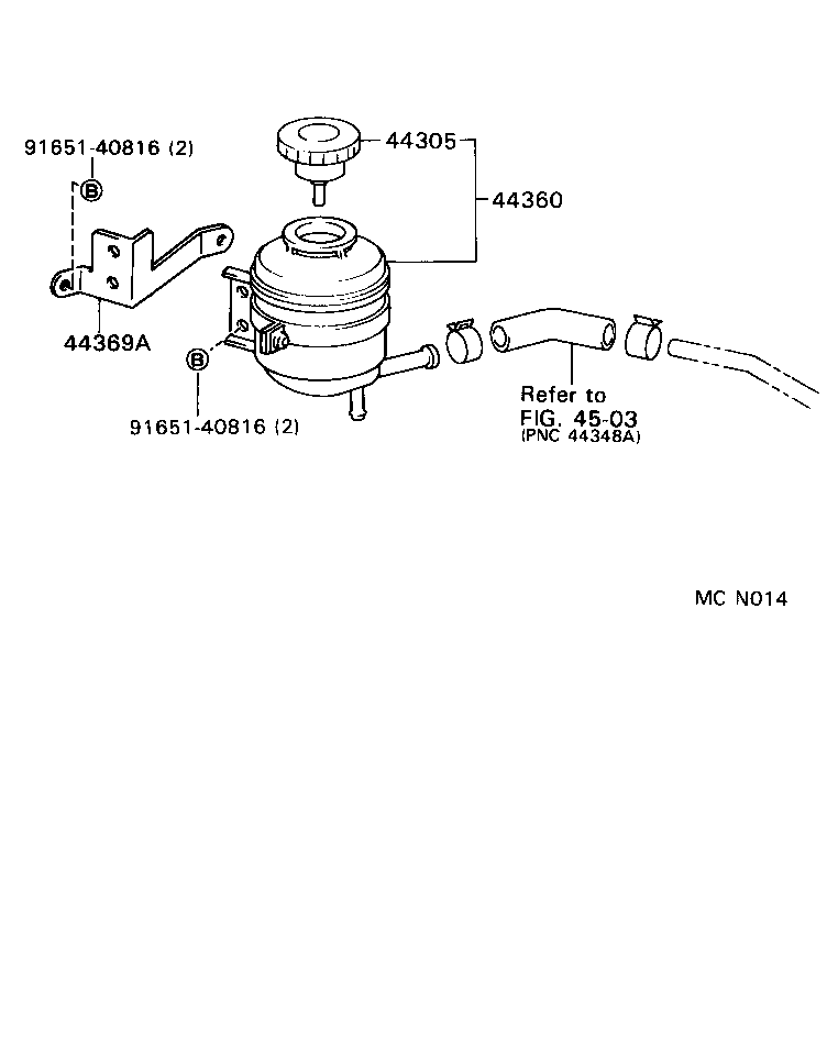 44360-28100 RESERVOIR ASSY, VANE PUMP OIL product image