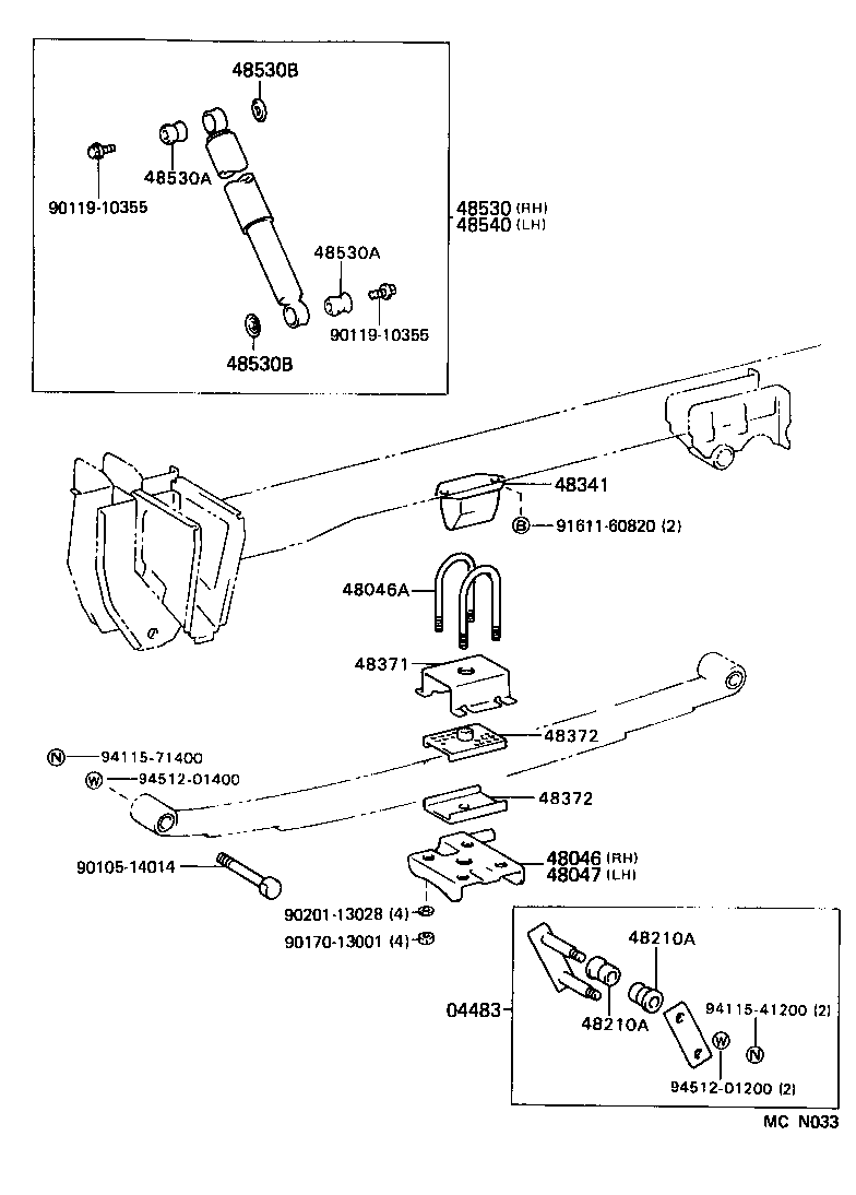 48210-28181 SPRING ASSY, REAR RH product image