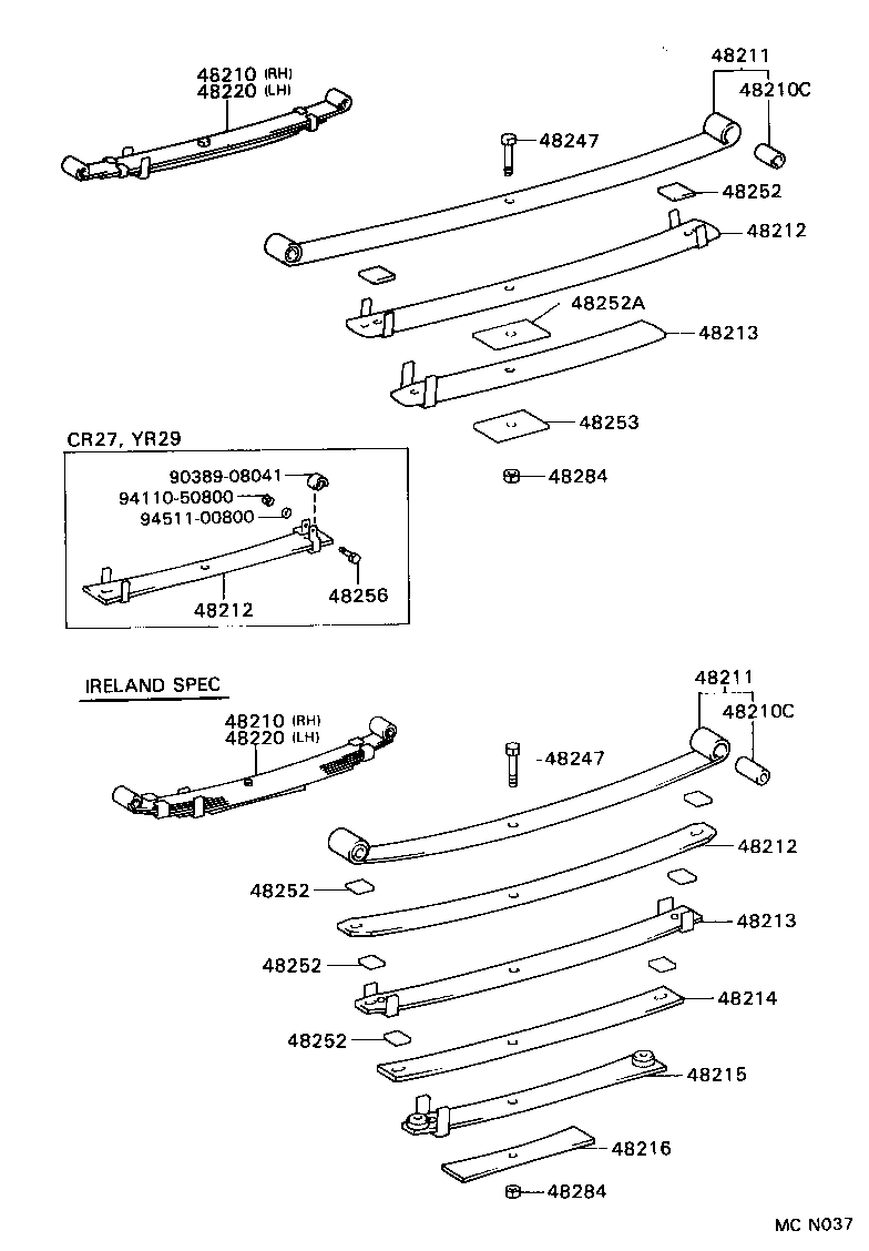 48147-36051 BOLT, REAR SPRING, CENTER product image