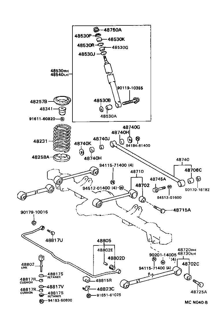 48147-36051 BOLT, REAR SPRING, CENTER product image