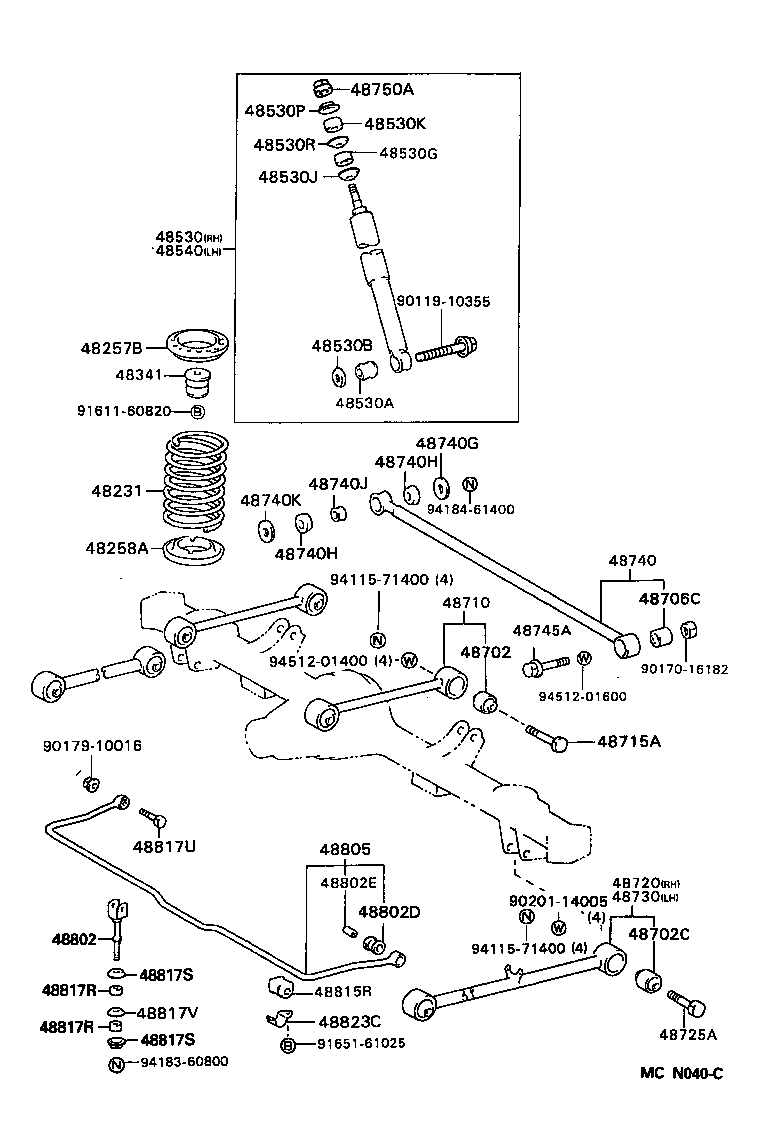 48210-28181 SPRING ASSY, REAR RH product image