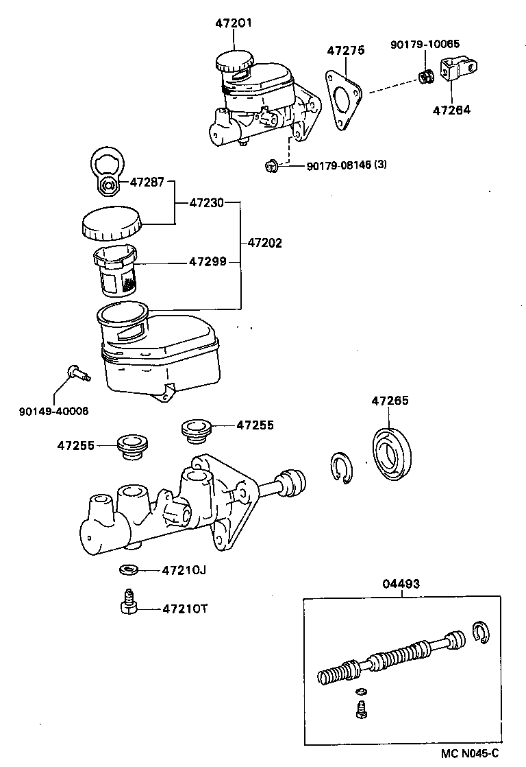 04493-33040 CYLINDER KIT, BRAKE MASTER product image