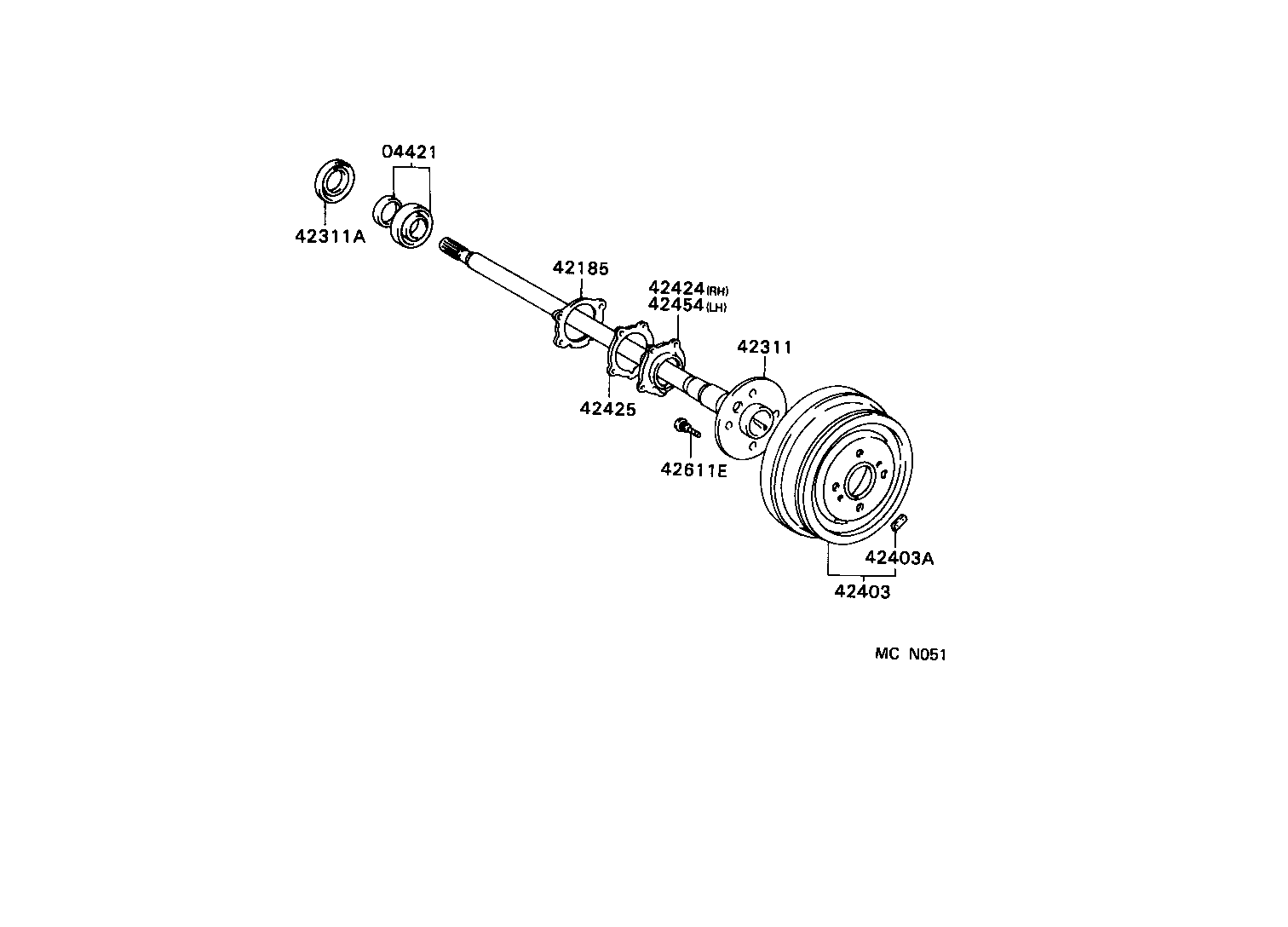 04421-27021 BEARING KIT, REAR AXLE SHAFT product image