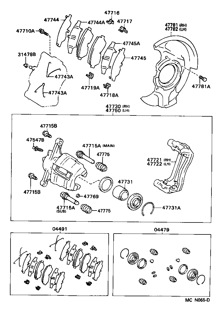 Toyota 47721-33010 MOUNTING, FRONT DISC BRAKE CYLINDER, RH