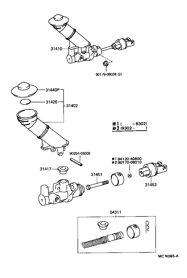 31410-30320 CYLINDER ASSY, CLUTCH MASTER product image