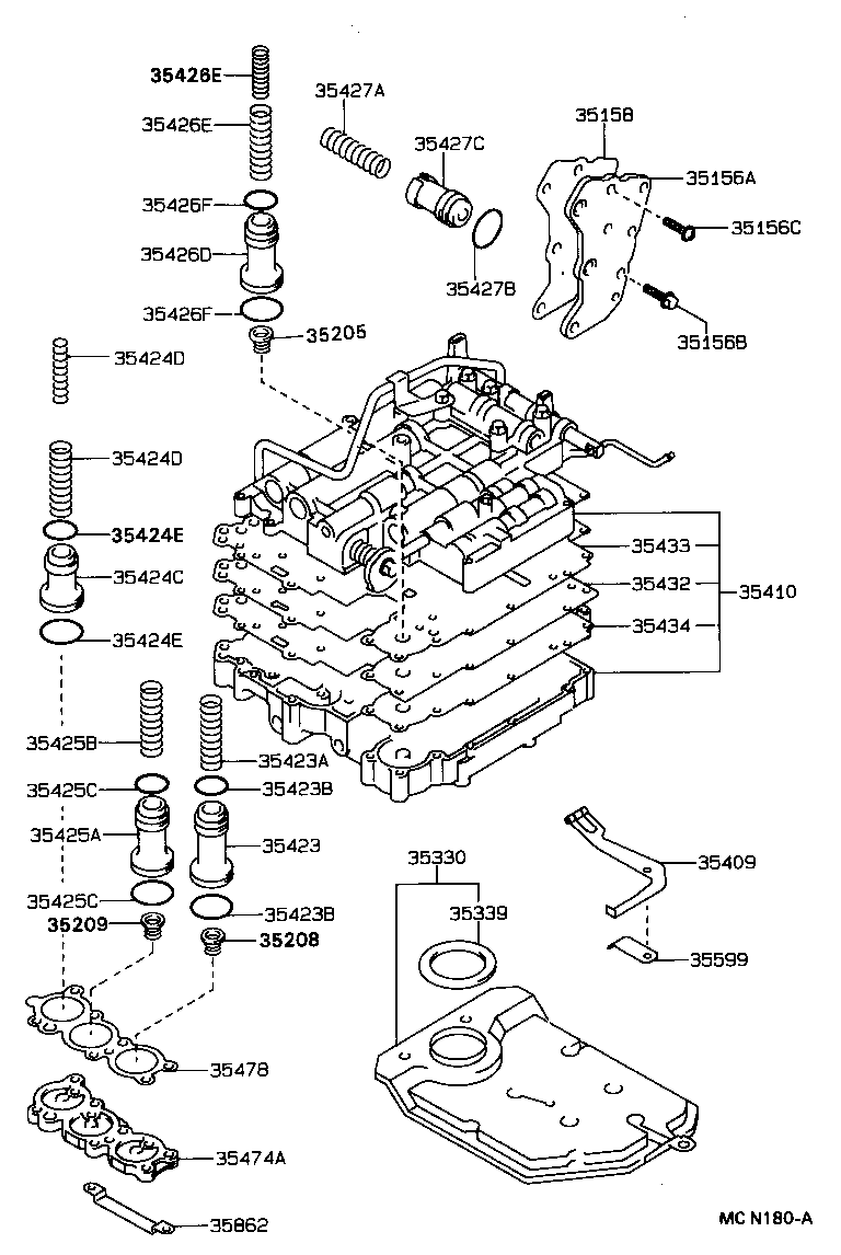35205-20020 SPRING SUB-ASSY, B-2 ACCUMULATOR product image