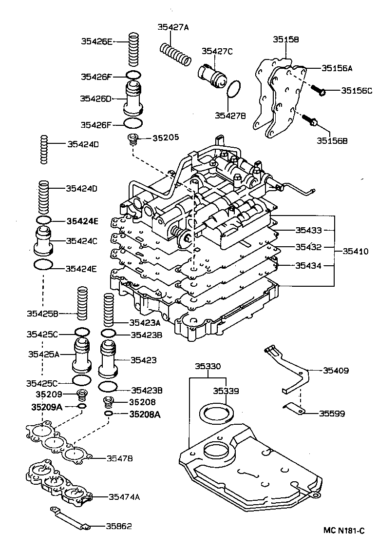 35205-20020 SPRING SUB-ASSY, B-2 ACCUMULATOR product image