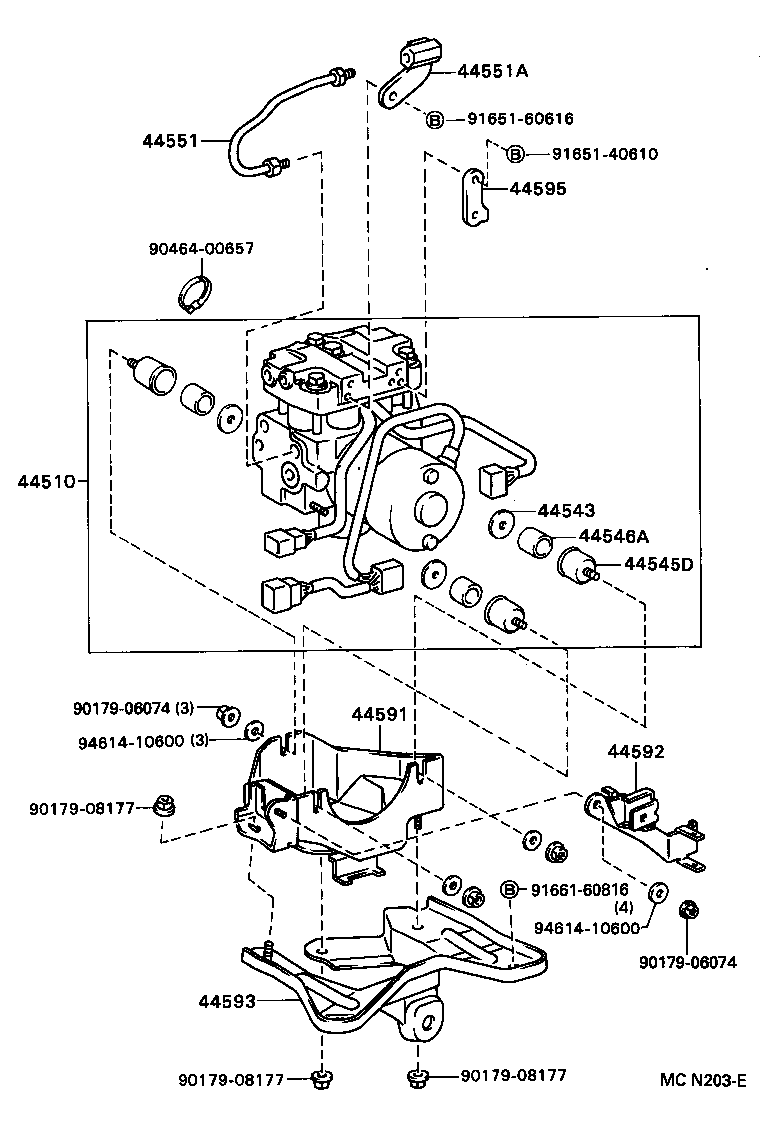 44545-06010 HOLDER, BRAKE ACTUATOR BOLT product image