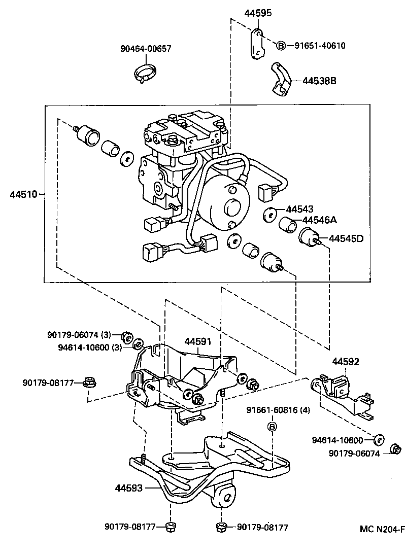 44545-06010 HOLDER, BRAKE ACTUATOR BOLT product image