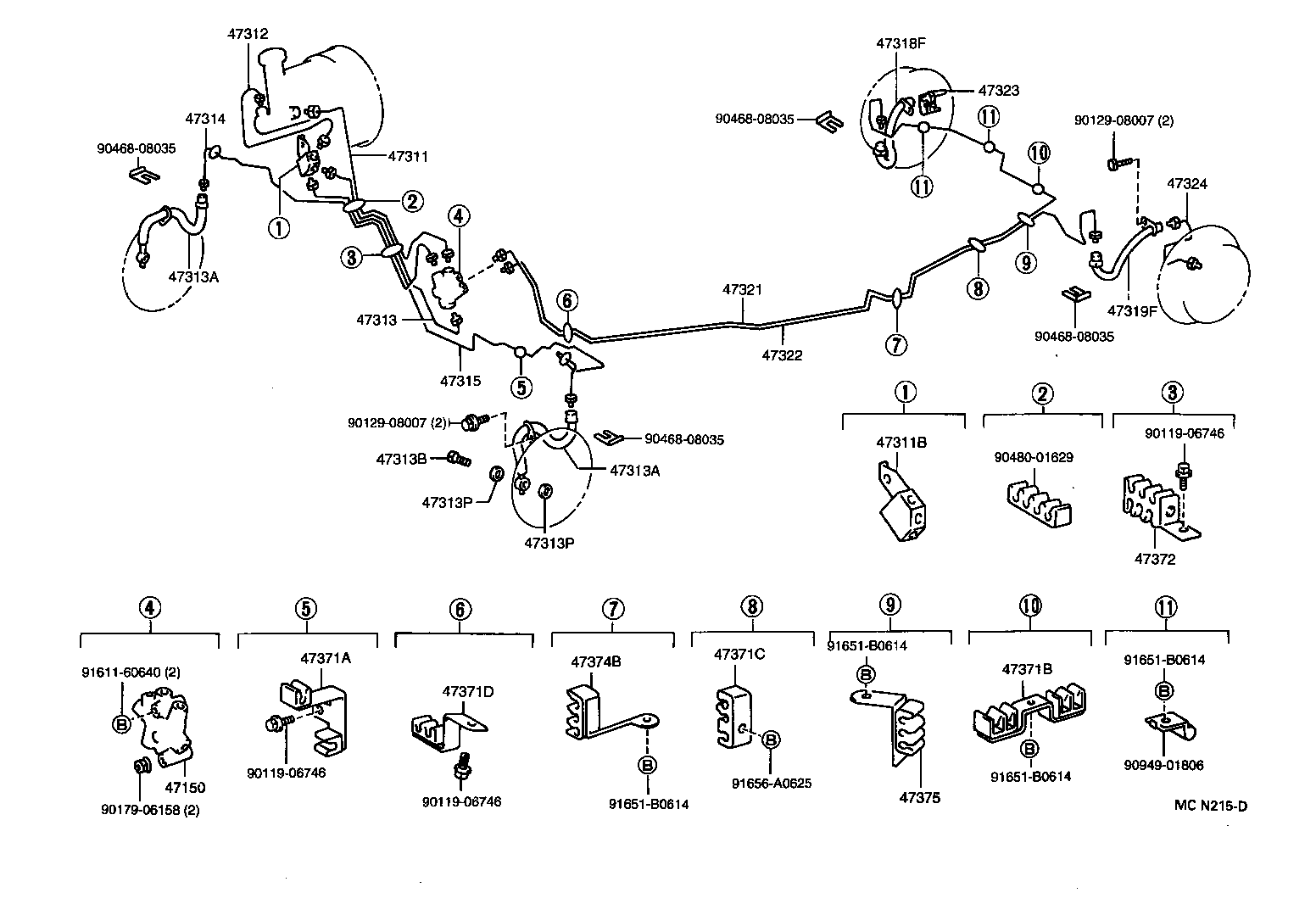 44545-06010 HOLDER, BRAKE ACTUATOR BOLT product image