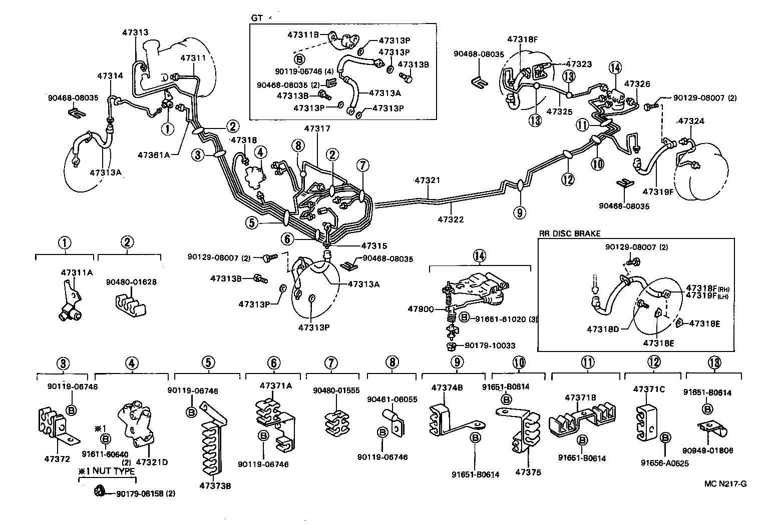 44545-06010 HOLDER, BRAKE ACTUATOR BOLT product image