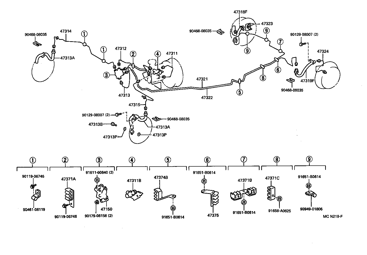 44545-06010 HOLDER, BRAKE ACTUATOR BOLT product image