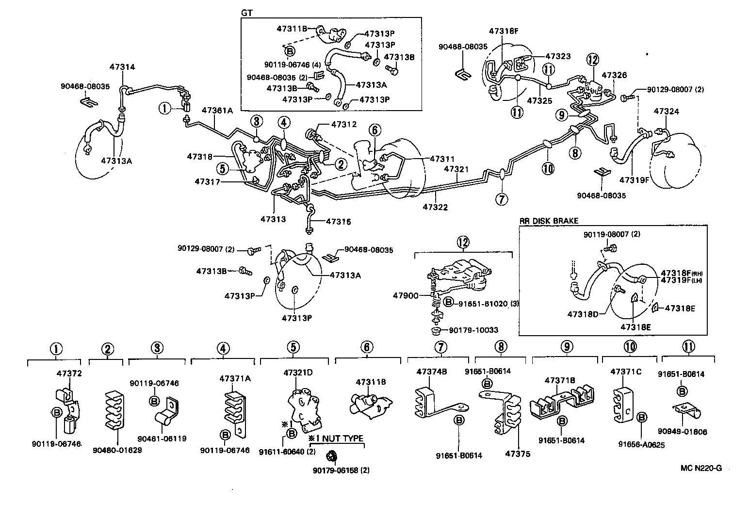 44545-06010 HOLDER, BRAKE ACTUATOR BOLT product image
