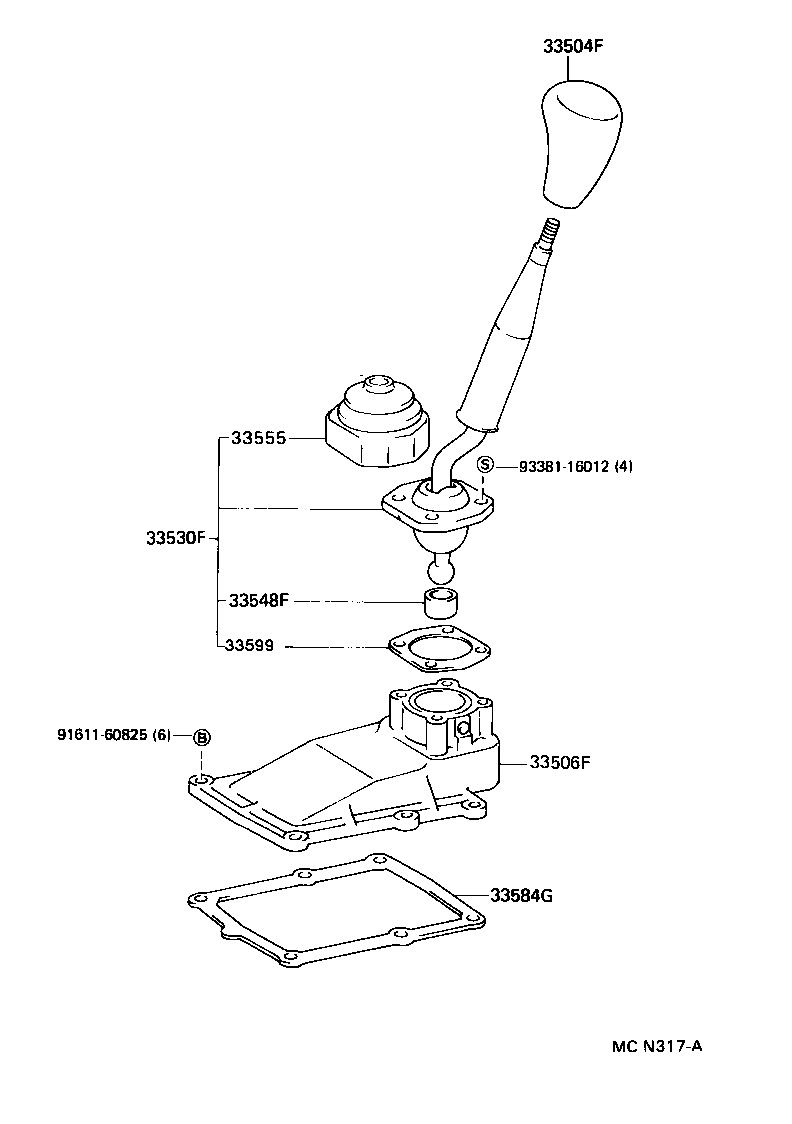 33055-20120 LEVER ASSY, SHIFT (FOR FLOOR SHIFT) product image