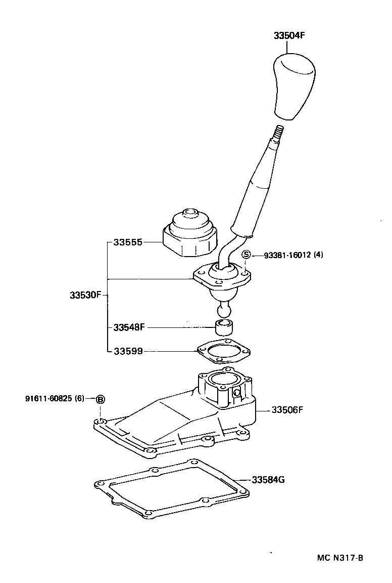 33530-14320 LEVER ASSY, SHIFT (FOR FLOOR SHIFT) product image