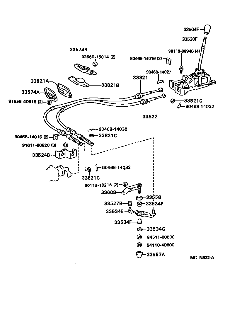 33530-13020 LEVER ASSY, SHIFT (FOR FLOOR SHIFT) product image