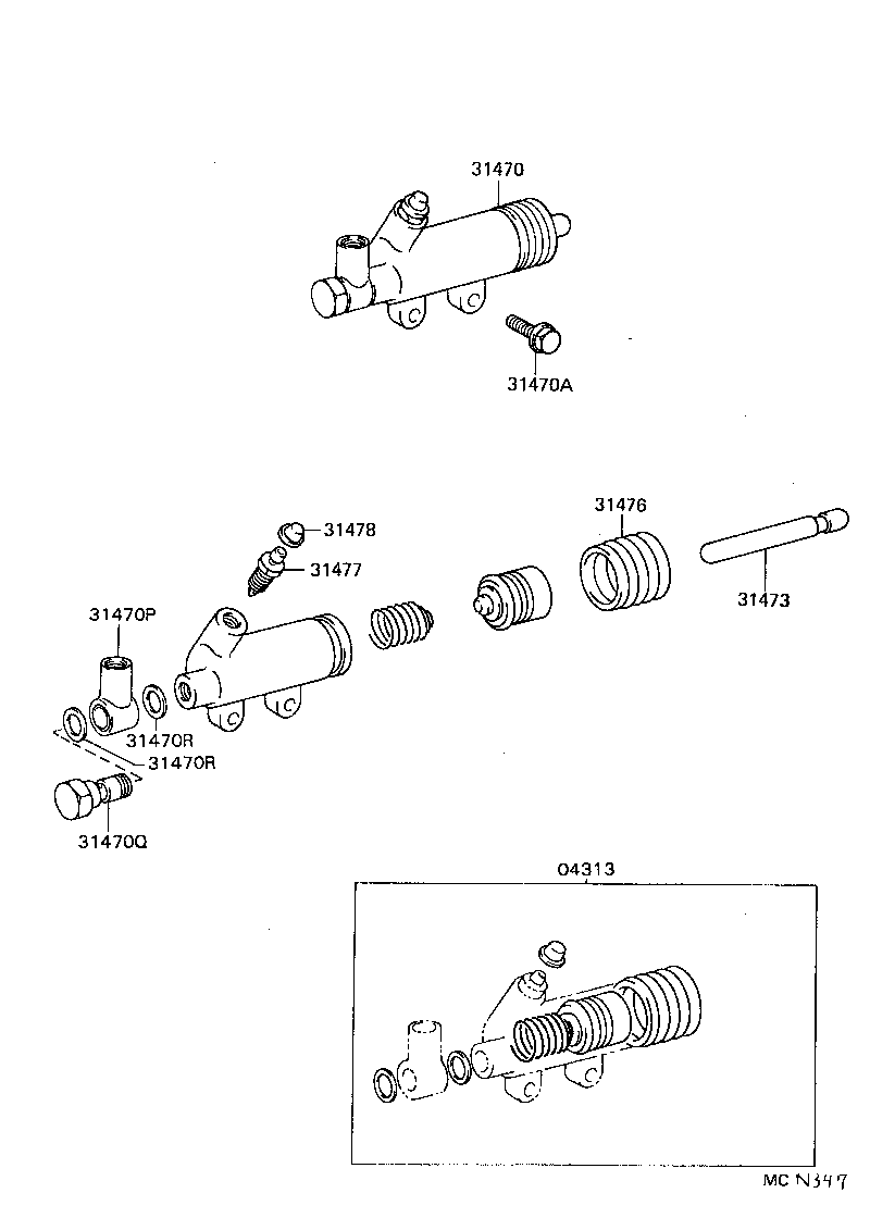 31470-60180 CYLINDER ASSY, CLUTCH RELEASE product image