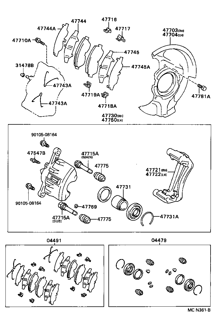 04465-12240 PAD KIT, DISC BRAKE, FRONT product image