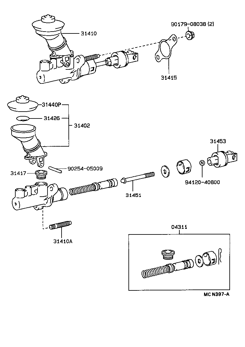 31490-12010 ACCUMULATOR ASSY, MASTER CYLINDER product image