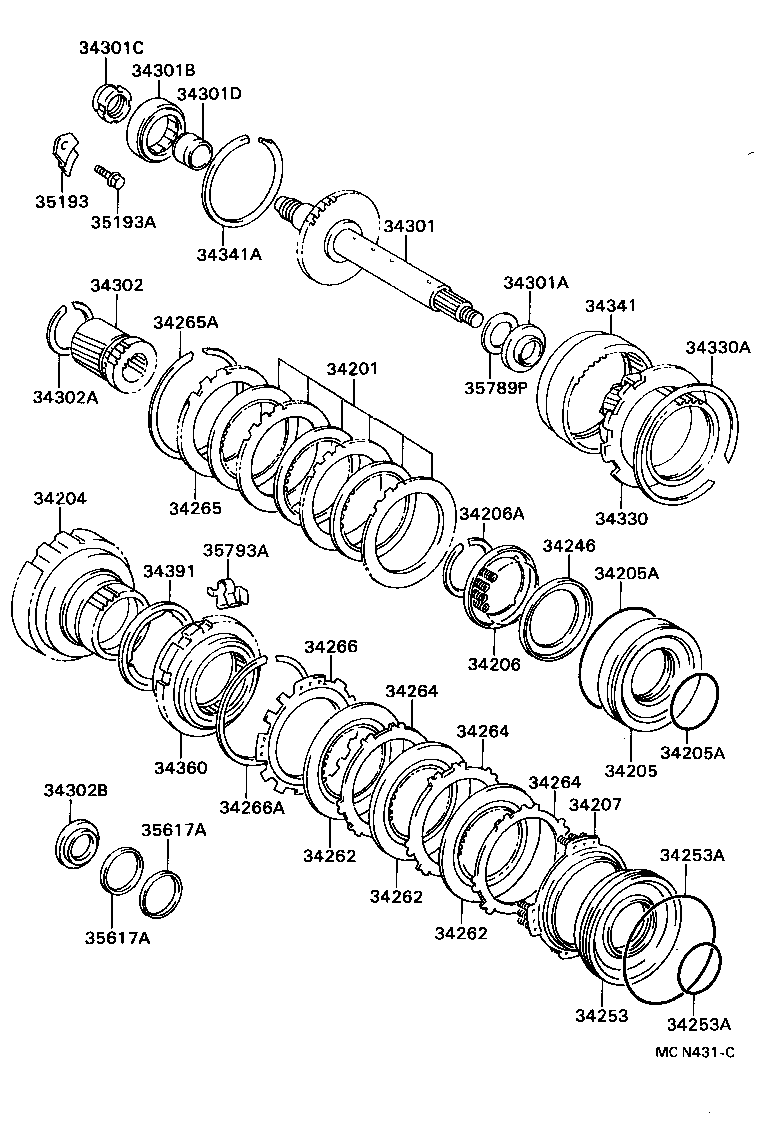 Toyota 34265-20020 FLANGE, UNDERDRIVE CLUTCH, NO.1