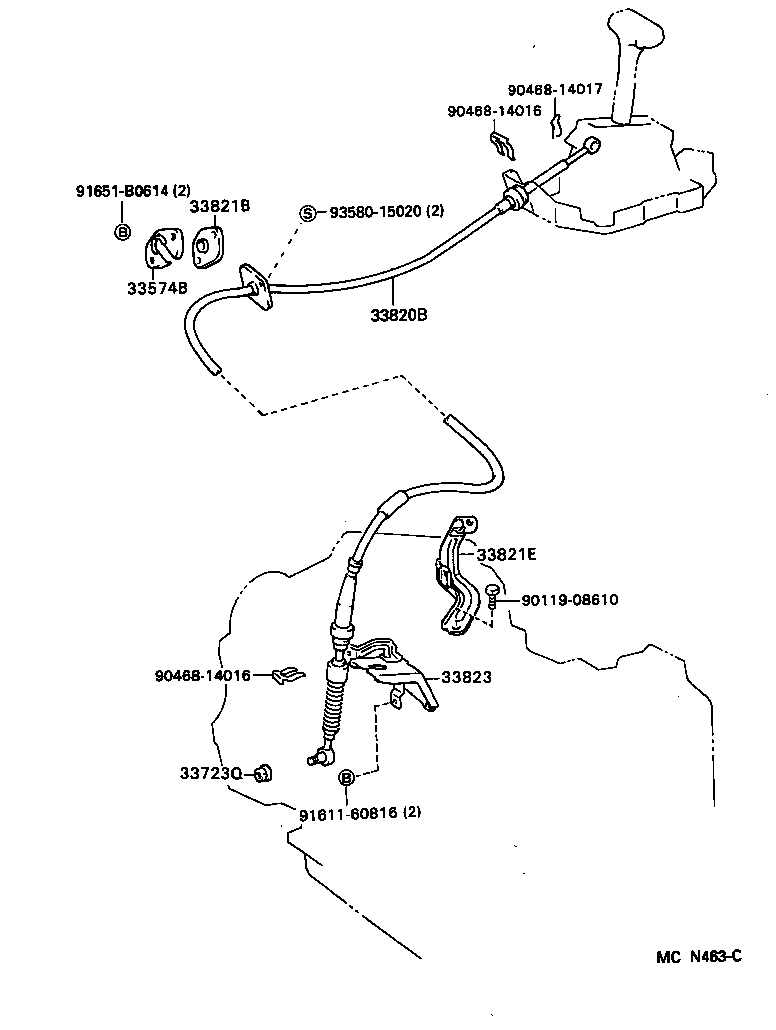 33564-33040 LINK, SHIFT LOCK RELEASE, NO.1 product image